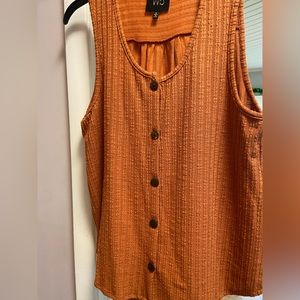 Orange Button Up Sweater Tank!
